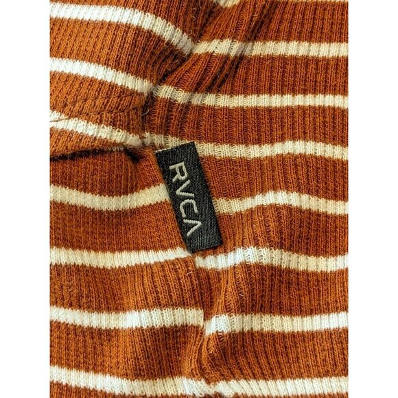 RVCA Lineage Striped Womens Crop Top Shirt Size S Summer Beach Orange Stretch - Picture 5 of 7